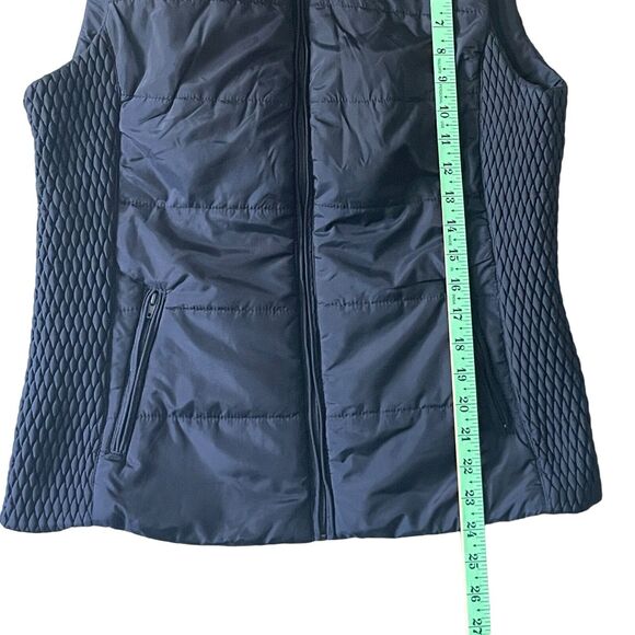 Liz Claiborne Puff Vest Top Women's Blue Zip Pockets Sleeveless Top SZ/M - Picture 11 of 11